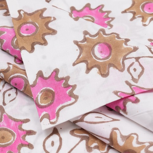 10 Yard Wholesale Cotton Voile Fabric Block Print Running Dress Material Fabric - Picture 3 of 7