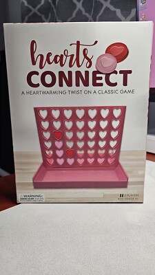 Hearts 4 in A Row Linking Pastel Board Game Set Love Valentine's Day New Sealed