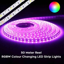 50m RGBW LED Strip Tape Light Flexi Colour Changing 60Leds/M, SMD5050, 24V - 50m