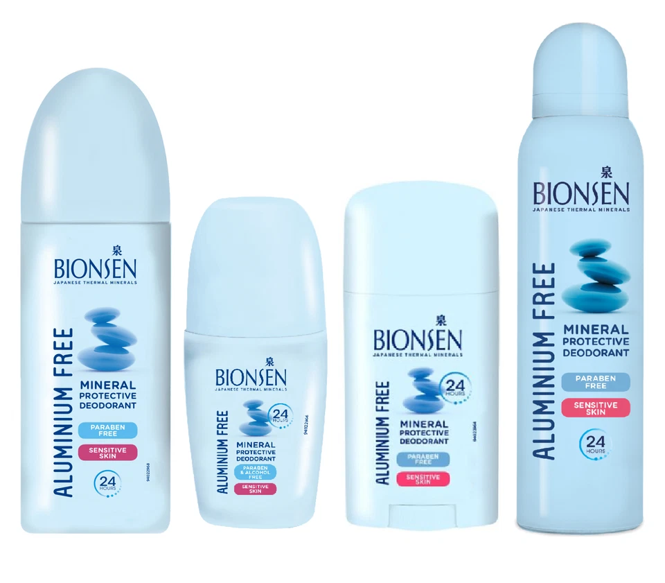 Bionsen Aluminium Free Deodorant Roll On,Pump, Stick or Spray - Multibuy