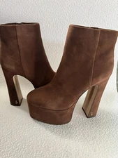 Sam Edelman Eli  Toasted Coconut Closed toe Suede Platform Ankle Dress Boots 9M
