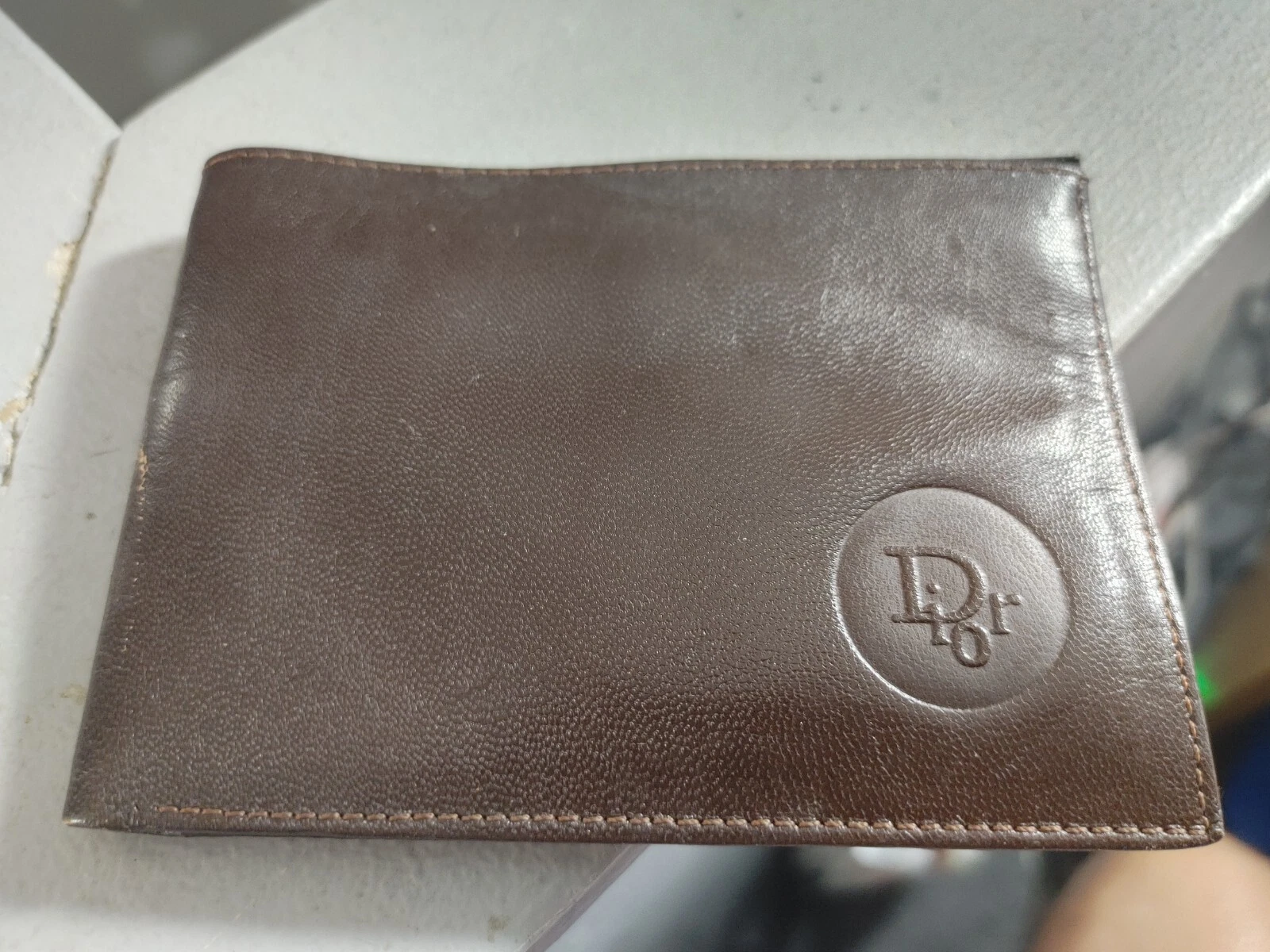 Portefeuille vintage Christian Dior Edineidy double pli marron/occasion