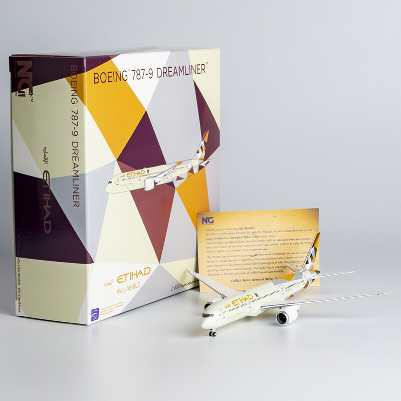NG 1/400 Etihad Airways Boeing B787-9 A6-BLZ alloy aircraft