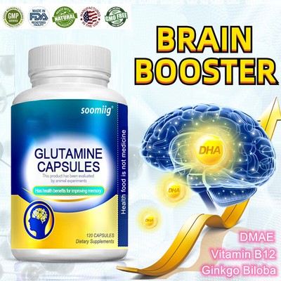 L-Glutamine Capsules With DHA 120 Capsules Brain Health Supplement