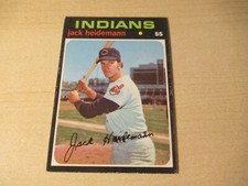 1971 TOPPS JACK HEIDEMANN #87 ROOKIE CARD CLEVELAND INDIANS HIGH GRADE. rookie card picture