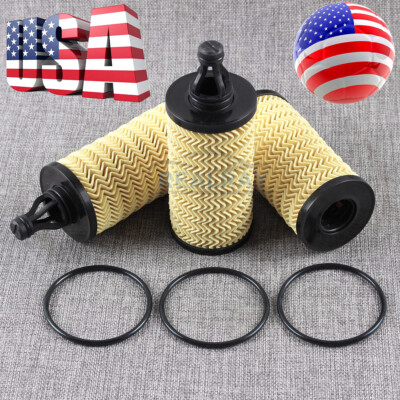 3pcs Oil Filter 311401 298939 Fits for Maserati Ghibli Quattroporte Levante 3.0L