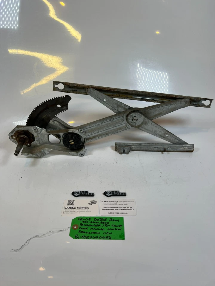 OEM 2002-2009 Dodge Ram 1500-3500 Manual Window Regulator Front Passenger RH - Image 2 of 4