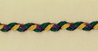 5 Yards 1/8" Forest Green, Gold, Purple Trim 27632FGP - Image 1 of 2