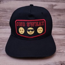  No Sweat Hat Cap Snapback Youth JoyPixels Black Smiley Faces Adjustable