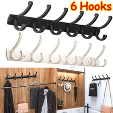 6 Hooks Over The Door Aluminium Hook Hanger Coat Jacket Rack for Clothes Hat