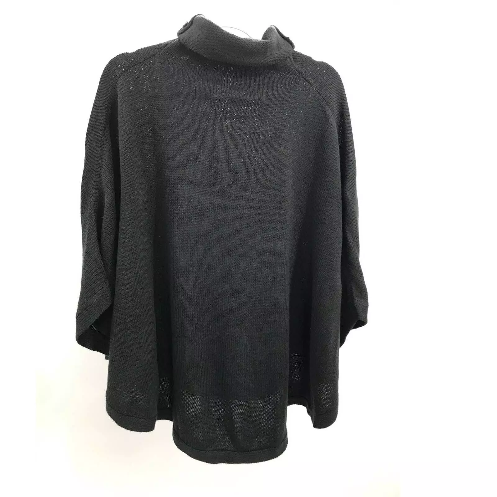 lole inverness knit turtleneck poncho sweater