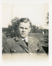 WW2 ERA SOLDIER Found Photograph b w ORIGINAL Portrait VINTAGE 210 LA 80 H