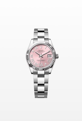 Ladies Steel & White Gold Rolex Datejust 31 278274 Pink Diamond Numeral Dial