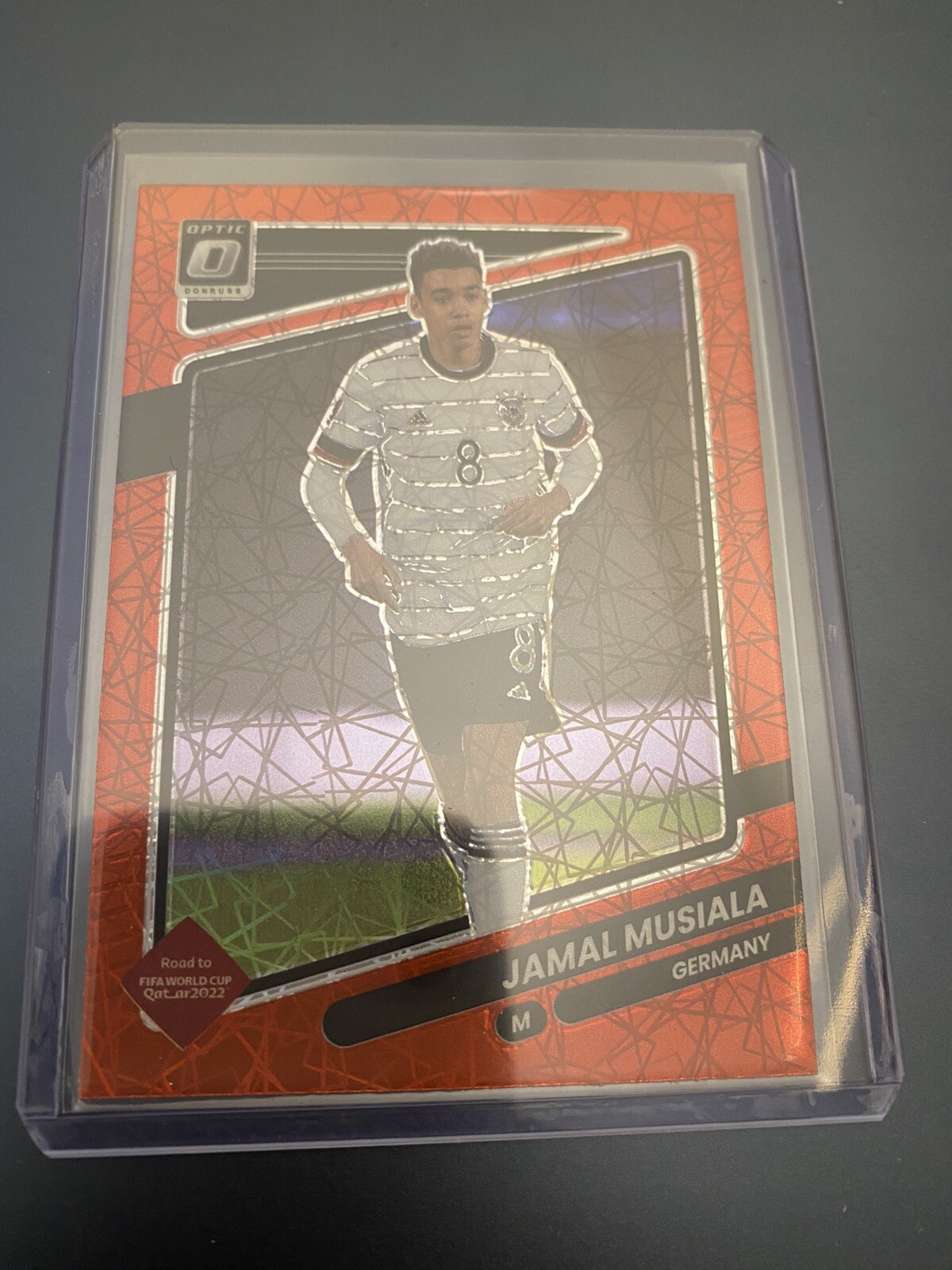 2021-22 Donruss Optic Red Velocity #74 Jamal Musiala Germany World Cup Bayern
