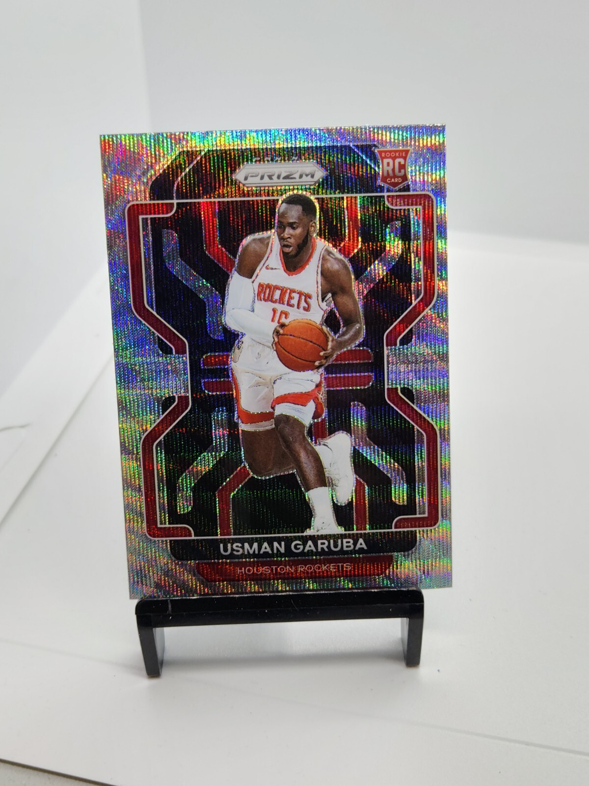 2021-22 Panini Prizm Usman Garuba Silver Wave Rookie Houston Rockets #321