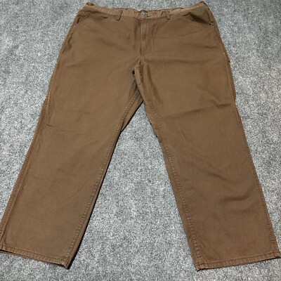CE Schmidt Pants Mens 46 Brown Cotton Flat Front High Rise Pockets Workwear