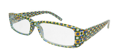 Ella Jonte Damen Lesebrille grün bunt Trend Lesebrille +1,0dpt - +3,5 dpt 70er
