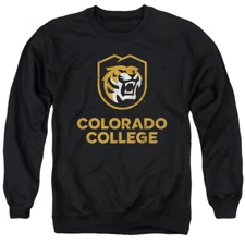 Colorado College Adult Crewneck Sweatshirt Tigers Logo, Black, S-3XL