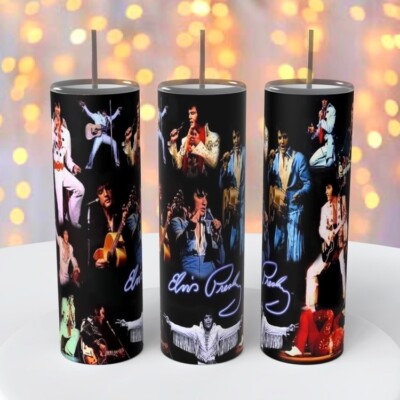 Elvis Presley Aloha From Hawaii on a 20 ounce Tumbler insulated coffee cup