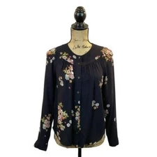 Maeve Floral Long Sleeve Button Down Top XS