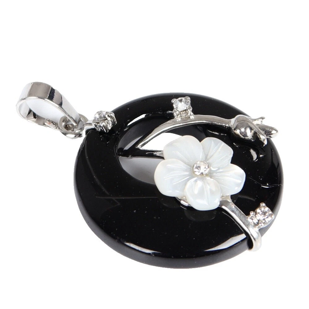 Joyería de moda de cáscara de ónix chapada en plata