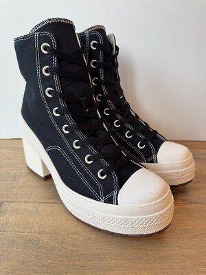 Converse Chuck 70 De Luxe High Heel Shoes Black Egret  display picture 1