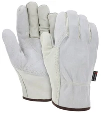 MCR Safety *12 Pairs* Size L Double Palm Leather Driver Work Gloves *32056DPL