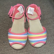 Gymboree Rainbow Espadrille Sandals Shoes Little Girls Sz 6 Easter Summer