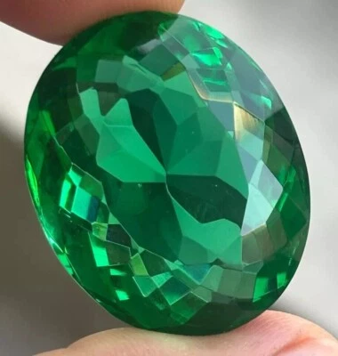 Colombian Huge Oval Cut Green Emerald 120+ Ct Natural Certified Loose Gemstone - Image 1 of 4