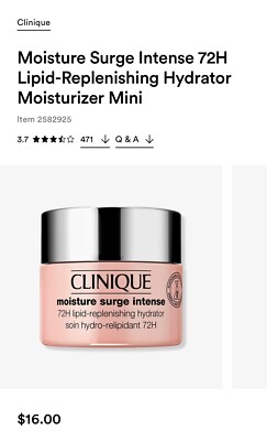 Clinique Moisture Surge Intense 72H Hydrator Moisturizer Mini 2pcs