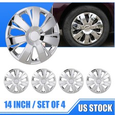 Universal Set Of 4 14 Chrome Snap-on Full Hubcaps Wheel Covers R14 Steel Rims
