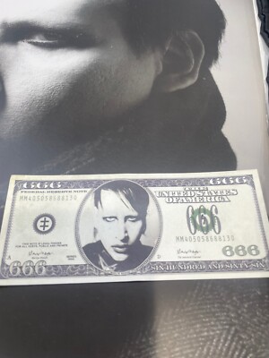 Marilyn Manson backstage VIP tour Merch. $666 bank Note | eBay