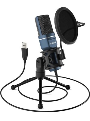 Tonor TC-777 USB Condenser Microphone, Cardioid Tripod Pop Filter Gaming Podcast