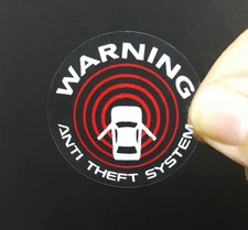 4 Car Alarm DECALS, Inside/Outside Glass, Security System Window STICKERS, CLEAR