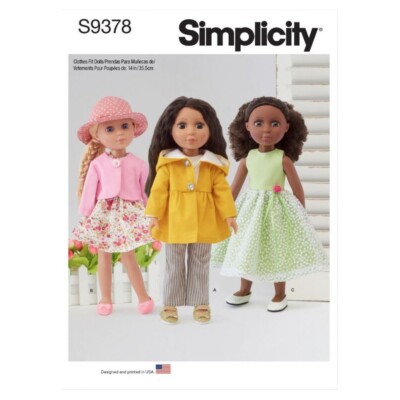 Simplicity Schnittmuster S9378 14 Zoll Puppenkleidung