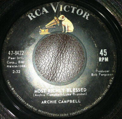 Archie Campbell Do Lord/Most Richly Blessed Vinyl Single 7inch RCA Victor