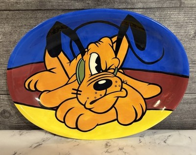 THE ART OF DISNEY PARKS DISNEYLAND 16'' X 11.5'' PLUTO DOG LARGE PLATTER PLATE DIS