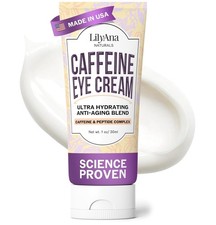 LilyAna Naturals Caffeine Eye Cream with Peptides for Dark Circles, Puffiness, F