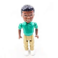 Playskool Dollhouse African American Boy Brother Son Doll Green Shirt Tan Pants