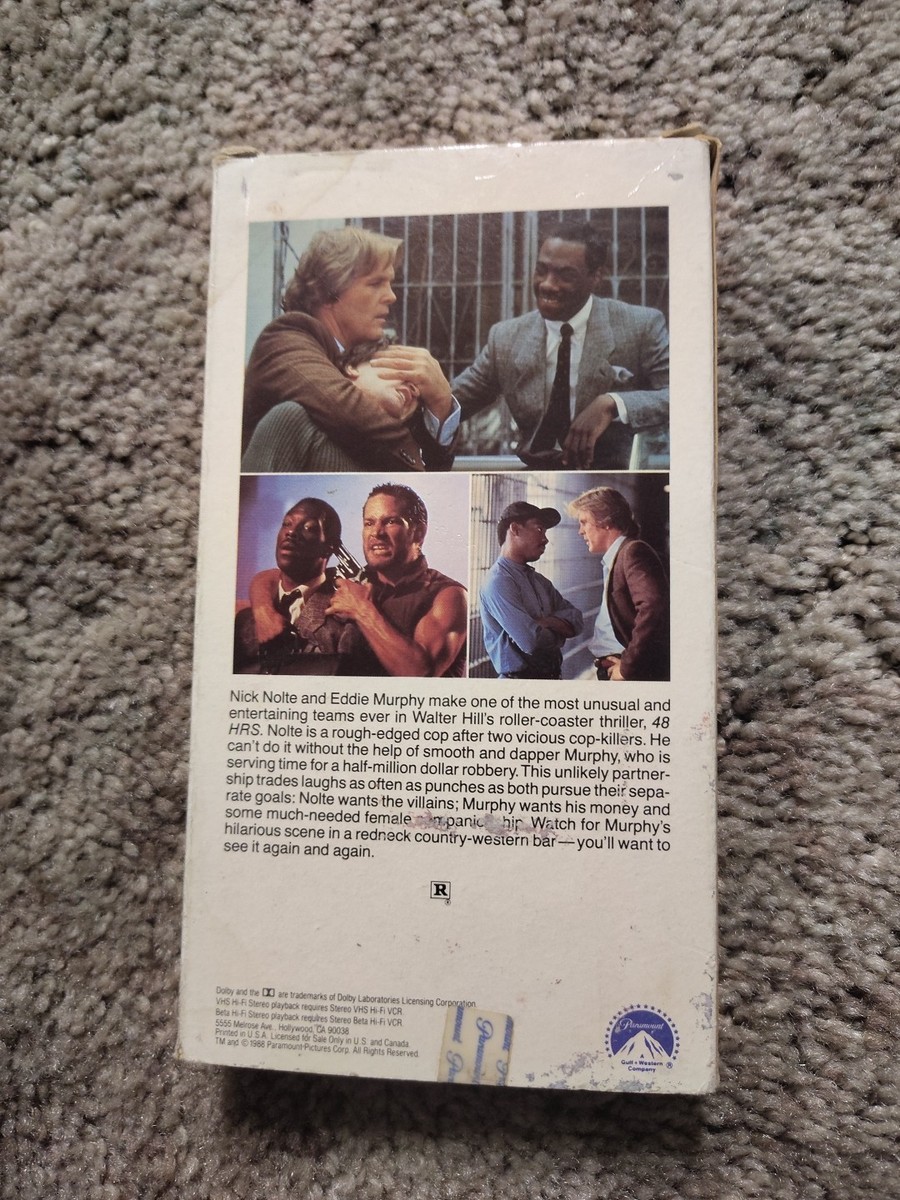 48 Hrs. RARE Paramount 1988 VHS Eddie Murphy Nick Nolte for sale