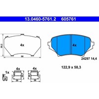 ATE 13.0460-5761.2 Bremsbelagsatz, Scheibenbremse