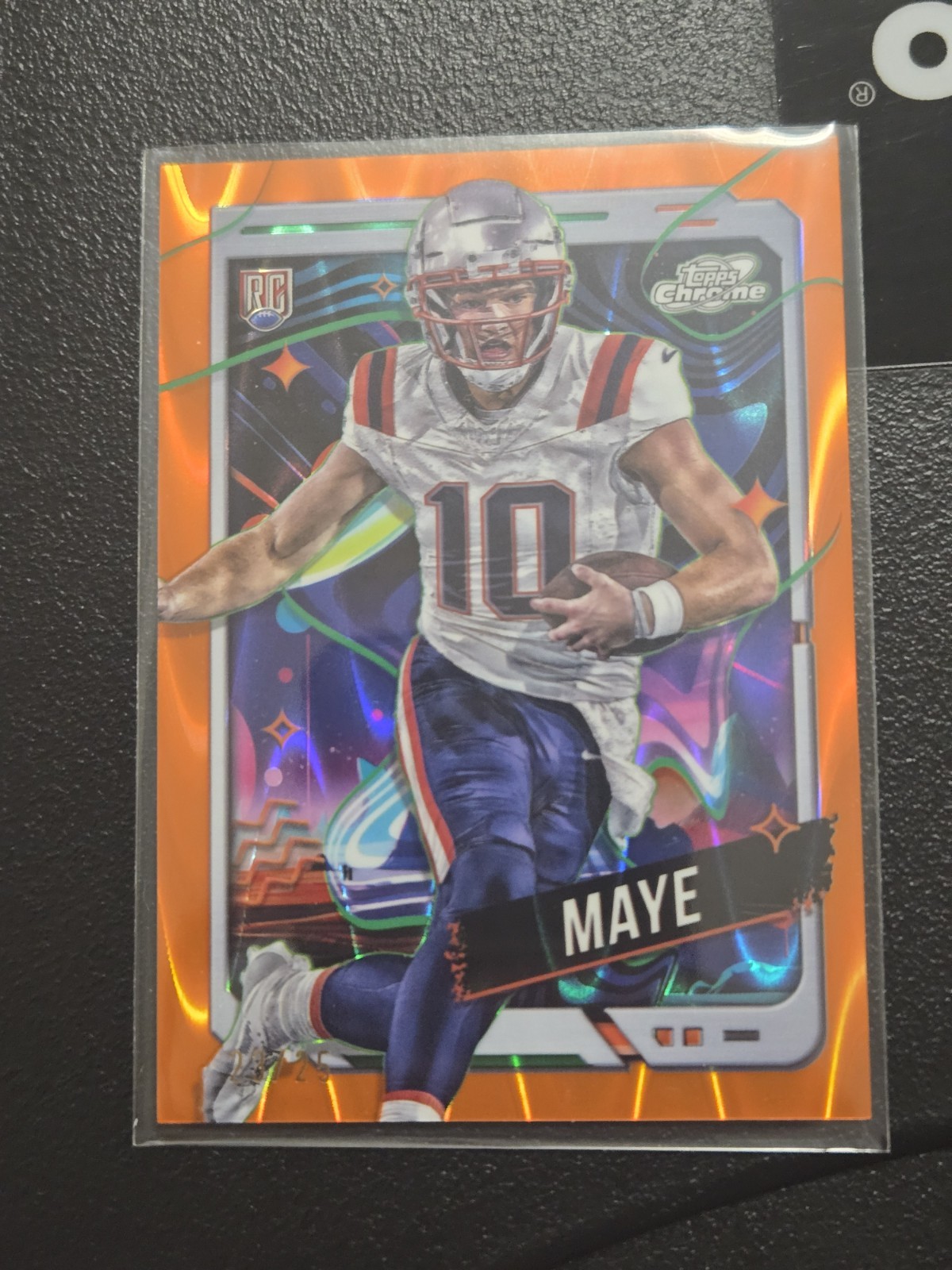 Topps 2024 Cosmic Chrome Rookies Drake Maye #162 Patriots Orange Galactic /25 RC