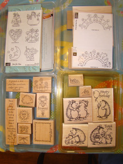 RUBBER STAMP LOT SETS RETIRED HEDGEHOG SUNSHINE HOLIDAY WORLD OVER STAMPIN UP