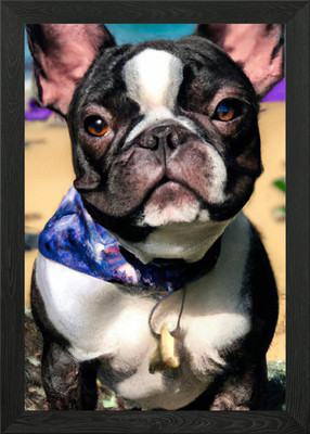 Frenchies in Paradise Kunst Gerahmtes Wandbild Poster Leinwanddruck Bild