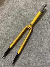 Yellow Carrera Steel Road Bike forks 1” 1/8 Threadless