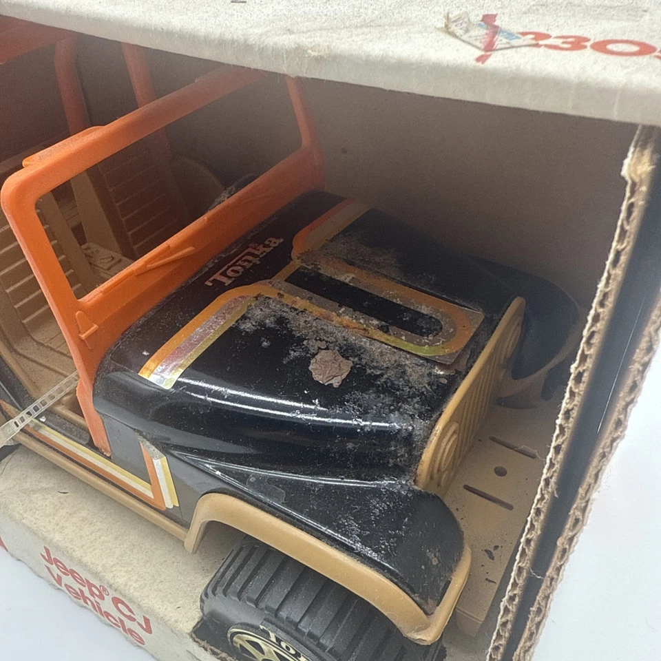 10" TONKA JEEP CJ-5 RENEGADE METAL/PLASTIC Black Ne In The Box Rust - Image 3 of 4