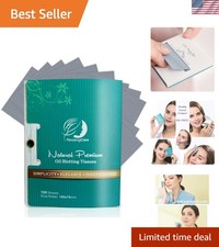 Travel-Sized Natural Face Oil Blotting Sheets - 100 Count, Light Portable