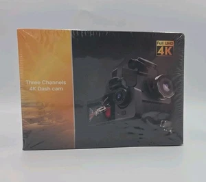 Three Channels 4K Dash Cam 8MP HD Camera Video 2.0" Display New Sealed