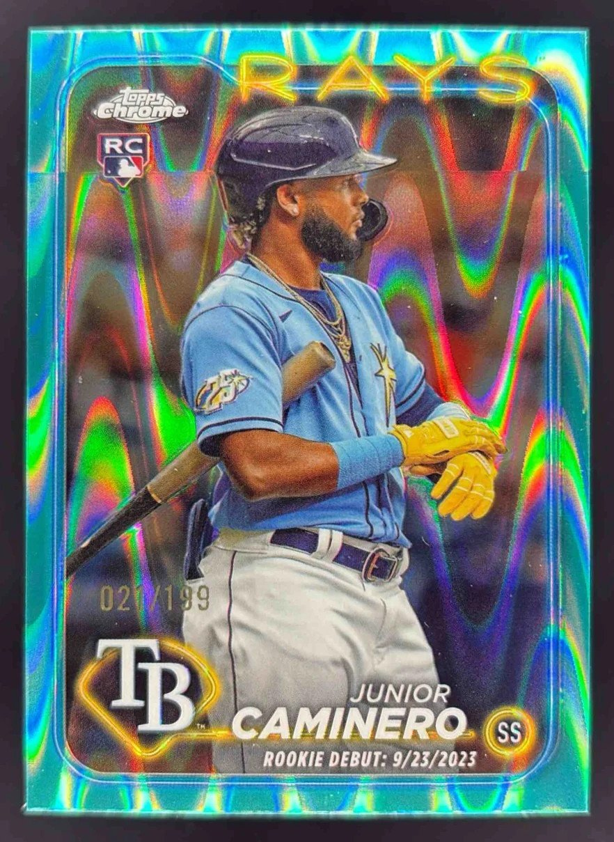 2024 Topps Chrome Update Aqua RayWave Refractor #USC193 Junior Caminero RC /199
