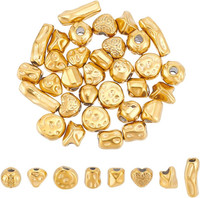 32 StüCk 8 Stil Twist Golden Bead Edelstahl Herz Runde Spacer Perlen Metall Unre